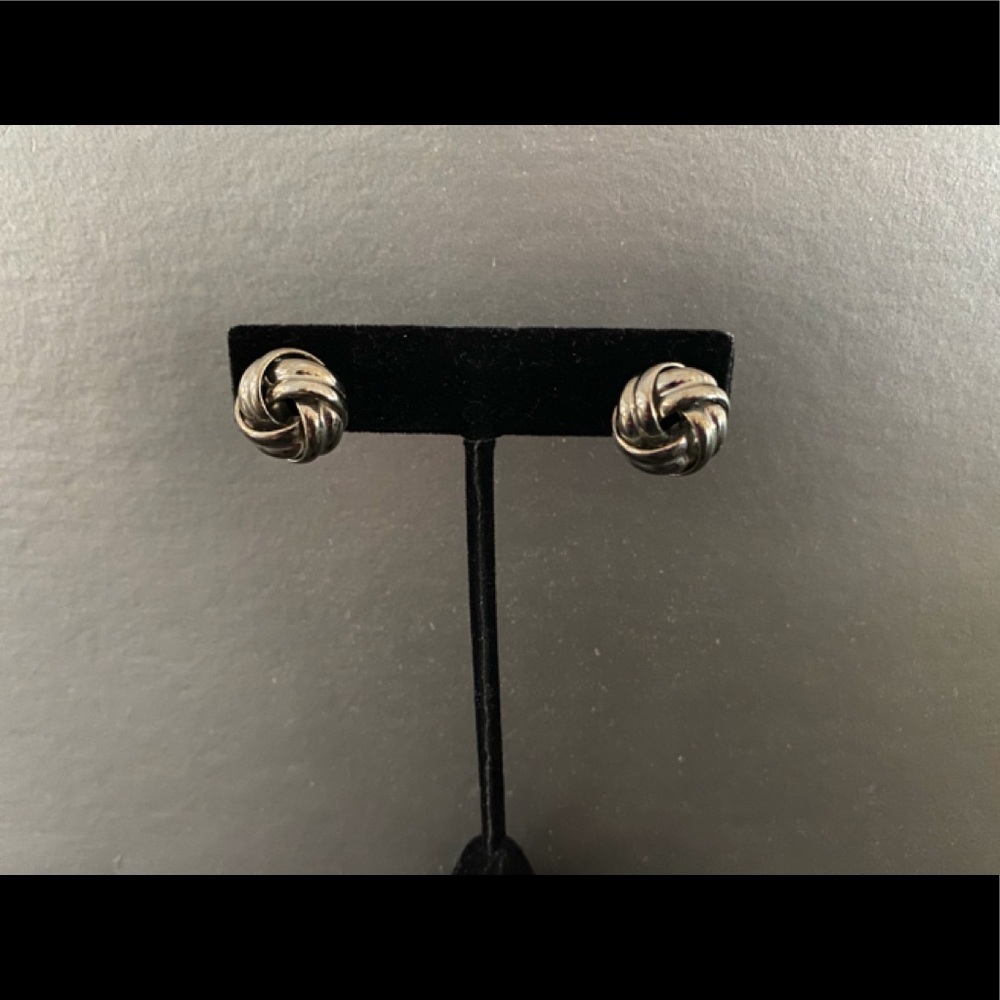 Silver-tone Knot Design Earrings